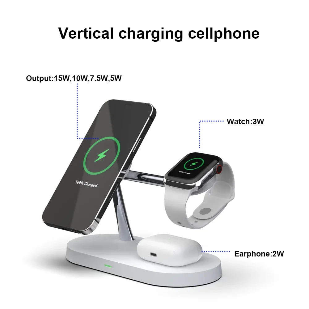 3 in 1 Wireless Charger Stand For iPhone 12 13 14 15 16 Fast Charging Station