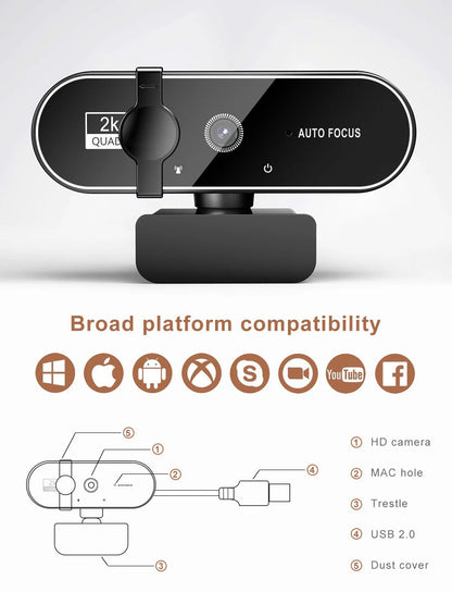 Lenovo 4K HD Mini Webcam With Microphone